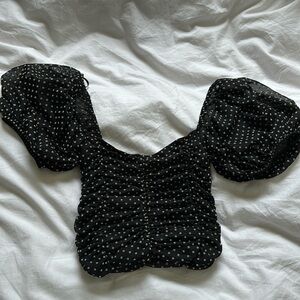 Pull and bear polka dot crop top